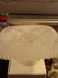Vintage Square Cake Plate L.E. Smith Diamond Point Depression Glass